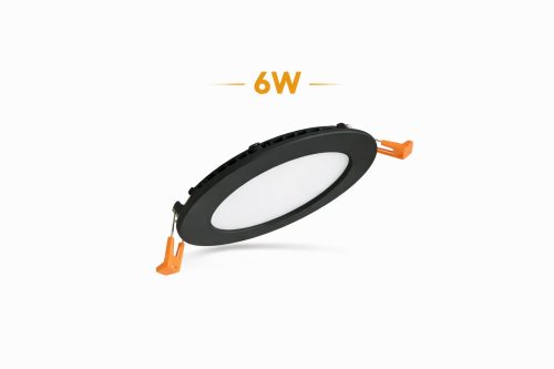 www.ozgurenerjielektrik.com.6wsapanelsiyah Fuji Led 6 Watt 6500K Sıva Altı Panel Led Spot Siyah Kasa (Yuvarlak Model)