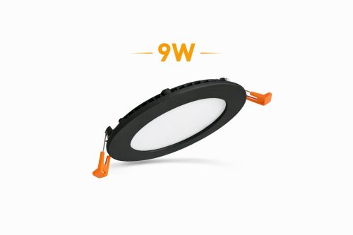 www.ozgurenerjielektrik.com.9wsapanelsiyah Fuji Led 9 Watt 6500K Sıva Altı Panel Led Spot Siyah Kasa (Yuvarlak Model)