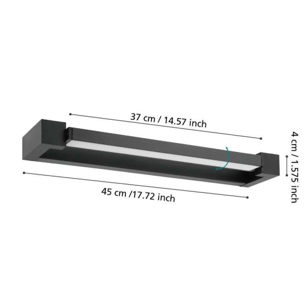 Eglo 900615 GEMILIANA Siyah LED Duvar Aplik1 Eglo 900615 GEMILIANA Siyah LED Duvar Aplik IP44