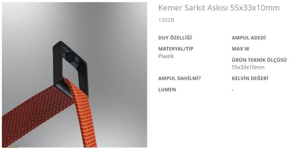 Özcan 1202B Kemer Sarkıt Askısı 55x33x10mm Manyetik Ray Aksesuarı