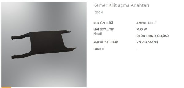 Özcan 1202H Kemer Kilit Açma Anahtarı