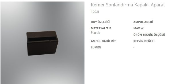 Özcan 1202J Kemer Sonlandırma Kapaklı Aparat