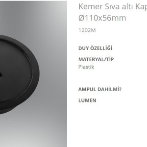 Özcan 1202M Kemer Sıva Altı Kapak Driverlı 100W Ø110x56mm
