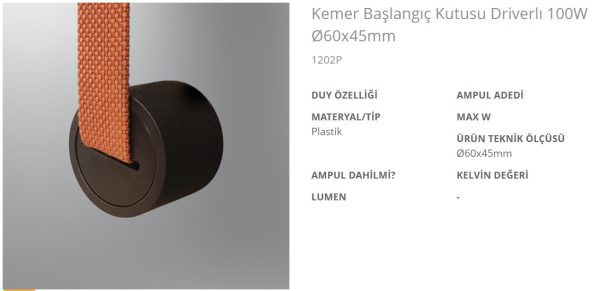 Özcan 1202P Kemer Başlangıç Kutusu Driverlı 100W Ø60x45mm Özcan 1202P Kemer Başlangıç Kutusu Driverlı 100W Ø60x45mm