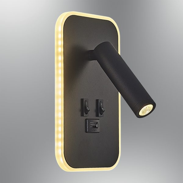 Özcan 2722-19 Aplik Spot USB 13W 3000K Siyah 1300 Lümen