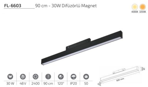 WhatsApp Image 2026-05-06 at 12.27.54 Forlife FL-6603 30W 3200K Opak Difüzörlü Magnet LED Armatür (90 cm)