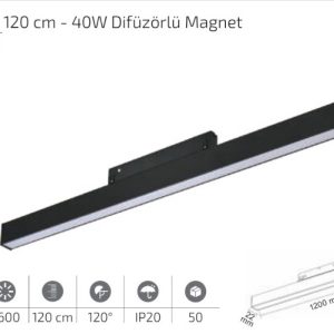 WhatsApp Image 2026-05-06 at 12.28.29 Forlife FL-6604 40W 3200K Opak Difüzörlü Magnet LED Armatür (120 cm)