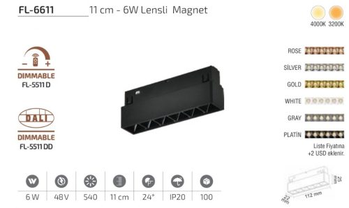 WhatsApp Image 2026-05-06 at 12.52.18 Forlife FL-6611 6W 3200K Lensli Magnet LED Armatür (11 cm)
