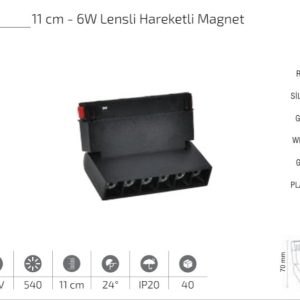 WhatsApp Image 2026-05-06 at 12.54.54 Forlife FL-6621 6W 3200K Lensli Hareketli Magnet LED Armatür (11 cm)