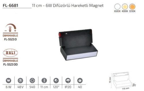 WhatsApp Image 2026-05-09 at 19.16.35 Forlife FL-6681 6W 3200K Difüzörlü Hareketli Magnet LED Armatür (11 cm)