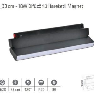 Forlife FL-6682 12W 3200K Difüzörlü Hareketli Magnet LED Armatür (22 cm)