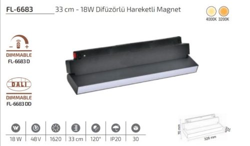 WhatsApp Image 2026-05-09 at 19.17.57 Forlife FL-6683 18W 3200K Difüzörlü Hareketli Magnet LED Armatür (33 cm)