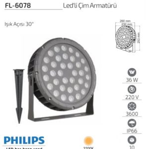 WhatsApp Image 2026-05-12 at 12.32.15 Forlife FL-6078 36W 3200K Philips LED’li Alüminyum Enjeksiyon Gövde Çim Armatürü