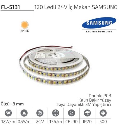 WhatsApp Image 2026-05-13 at 20.40.42 Forlife FL-5131 3200K 120 LED’li 24V Samsung LED’li İç Mekan Şerit LED