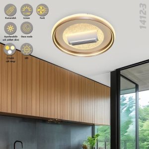 www.ozgurenerjielektrik.com.1412-3 Özcan 1412-3 Storm 60cm Fanlı LED Armatür (Kumandalı)