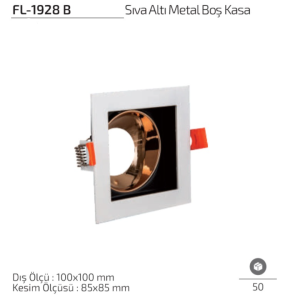 Forlife FL-1922 B Sıva Altı Metal Boş Spot Kasa Ø100 mm Beyaz