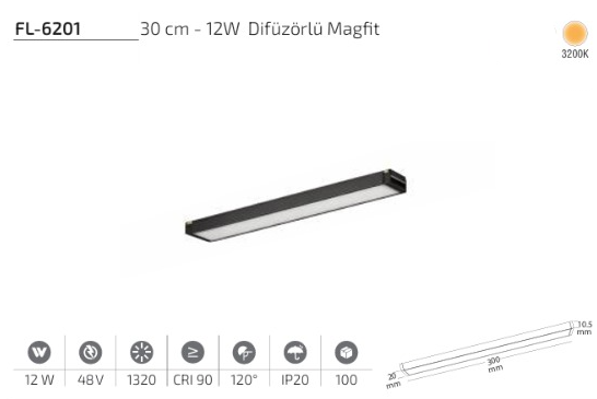 www.ozgurenerjielektrikcom.FL-6201-3k Forlife FL-6201 12W Difüzörlü Magfit Armatür 3200K