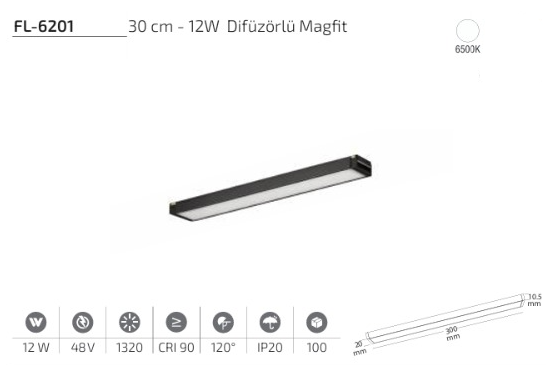 www.ozgurenerjielektrikcom.FL-6201-6k Forlife FL-6201 12W Difüzörlü Magfit Armatür 6500K