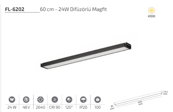 www.ozgurenerjielektrikcom.FL-6202-4k Forlife FL-6202 24W Difüzörlü Magfit Armatür 4000K