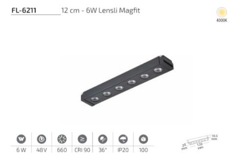 www.ozgurenerjielektrikcom.FL-6211-4k Forlife FL-6211 12 cm 6W Lensli Magfit Lineer Spot 4000K