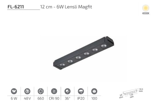 www.ozgurenerjielektrikcom.FL-6211-4k Forlife FL-6211 12 cm 6W Lensli Magfit Lineer Spot 4000K