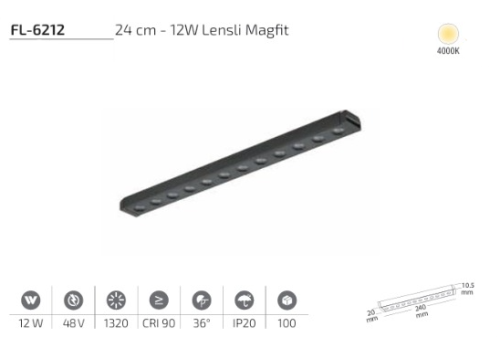 www.ozgurenerjielektrikcom.FL-6212-4k Forlife FL-6212 12W Lensli Magfit Spot 4000K