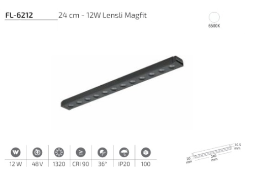 www.ozgurenerjielektrikcom.FL-6212-6k Forlife FL-6212 12W Lensli Magfit Spot 6500K