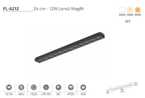 www.ozgurenerjielektrikcom.FL-6212-cct Forlife FL-6212 12W CCT Lensli Magfit Spot