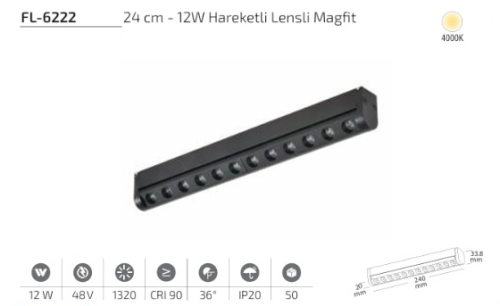 www.ozgurenerjielektrikcom.FL-6222-4k Forlife FL-6222 Hareketli Lensli Magfit Spot 4000K