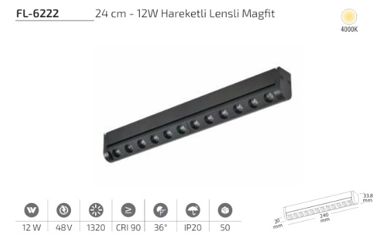 www.ozgurenerjielektrikcom.FL-6222-4k Forlife FL-6222 Hareketli Lensli Magfit Spot 4000K