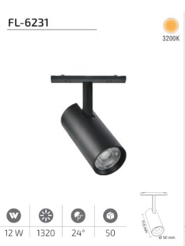 www.ozgurenerjielektrikcom.FL-6231-3k Forlife FL-6231 12W Tekli Ray Spot Magfit 3200K