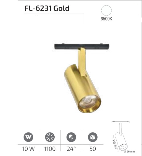 www.ozgurenerjielektrikcom.FL-6231G-6500K Forlife FL-6231 Gold 10W Ray Spot Magfit 6500K