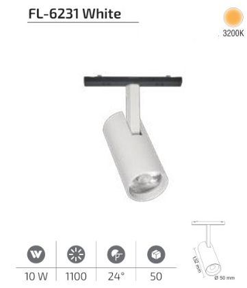 Forlife FL-6231 White 10W Ray Spot Magfit 3200K