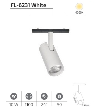 www.ozgurenerjielektrikcom.FL-6231w-4k Forlife FL-6231 White 10W Ray Spot Magfit 4000K