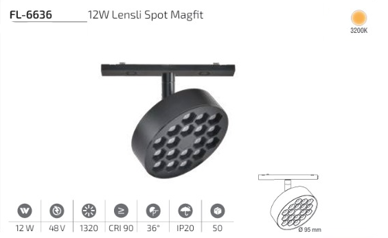 www.ozgurenerjielektrikcom.FL-6236-3k Forlife FL-6636 12W Lensli Spot Magfit 3200K