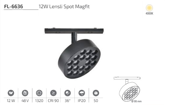 www.ozgurenerjielektrikcom.FL-6236-4k Forlife FL-6636 12W Lensli Spot Magfit 4000K