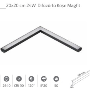www.ozgurenerjielektrikcom.FL-6240-3k Forlife FL-6240 20x20 cm 24W Difüzörlü Köşe Magfit Armatür 3200K